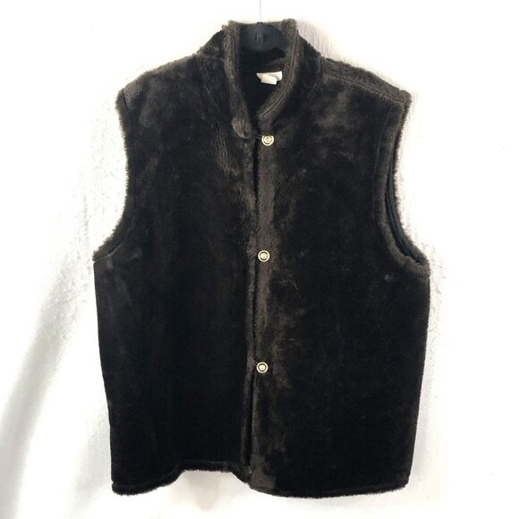 Carol Wier Jackets & Blazers - Vintage Carol Wier Vegan Fur Vest Womens Extra Large Brown Faux USA Mobwife